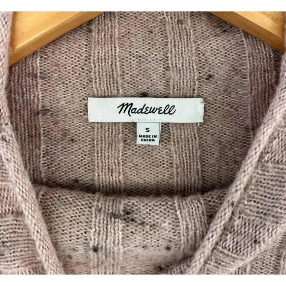 Madewell Donegal Blush Evercrest Cozy Yarn Turtleneck Sweater Small Wool Blend - Picture 5 of 10